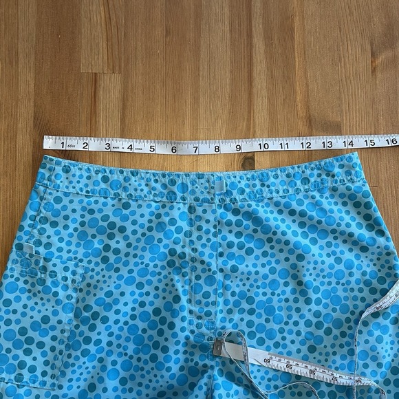 Vtg Mossimo Swim Shorts Women's Sm Blue Polka Dots Y2K Beach Surf Skate - Picture 12 of 14